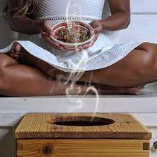 Vaginal steaming using yoni herbs