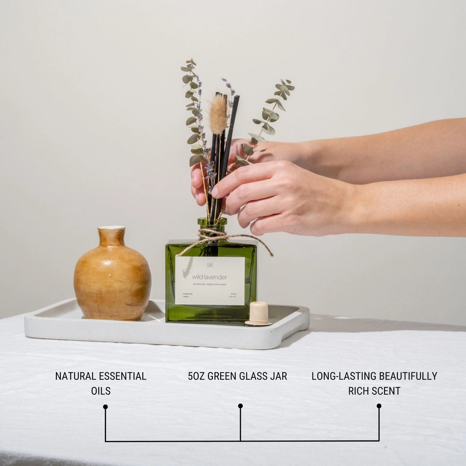 White Peony Tuberose Reed Diffuser with Flowers