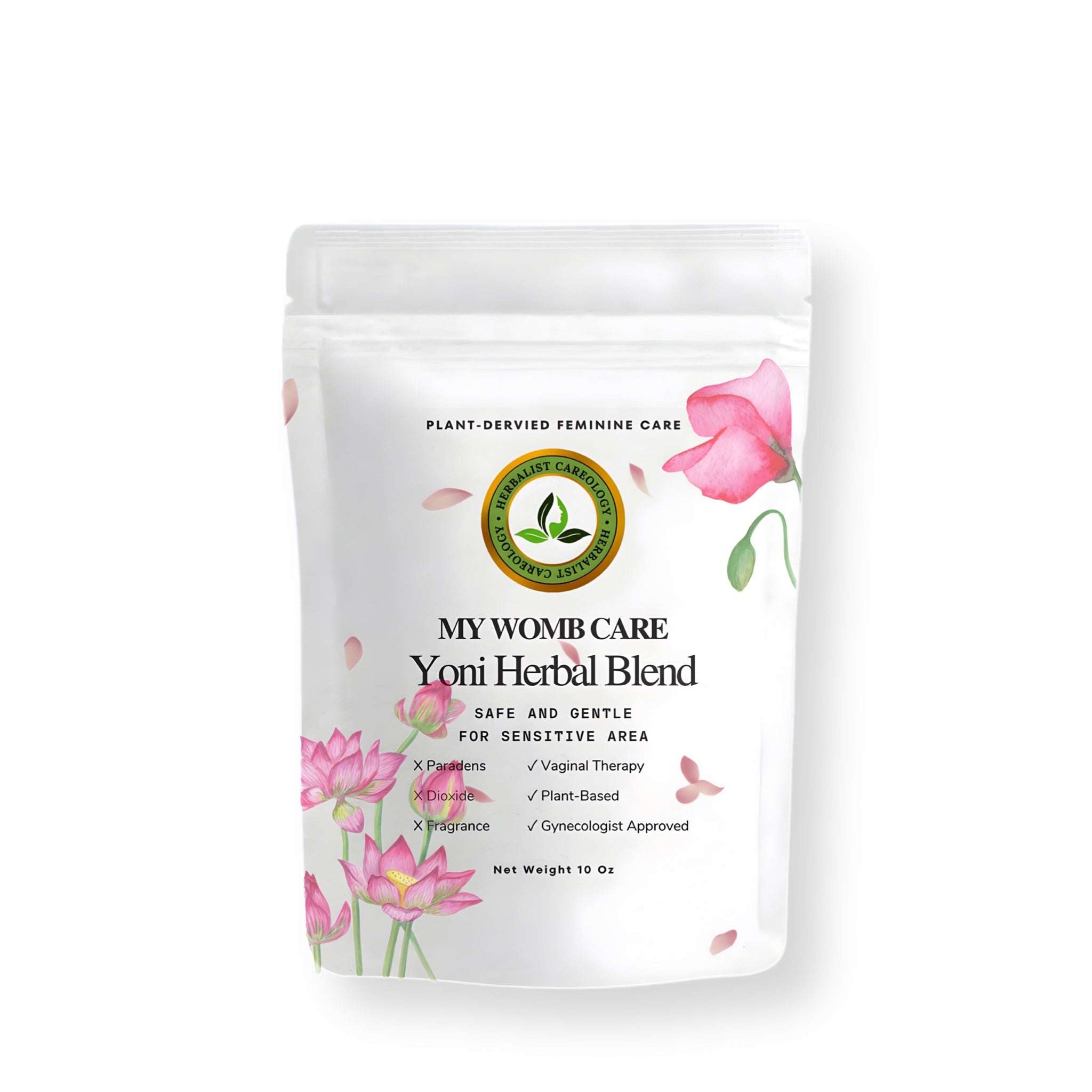 My Womb Care Yoni Herbal Blend packaging with floral design.