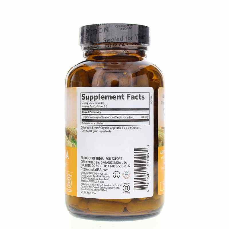 Organic Ashwagandha Wellness Supplement - 90 Vegan Capsules for Stress Relief, Mind and Body