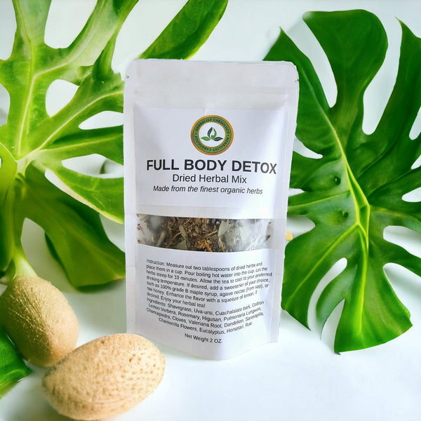 Full Detox Tea - Herbal mix for liver, kidney, lung, and colon cleanse with organic ingredients.