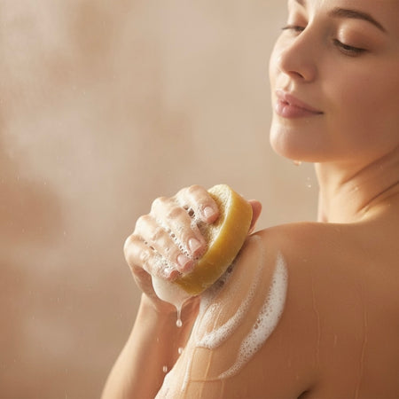 Woman using Luffa Soap Bar